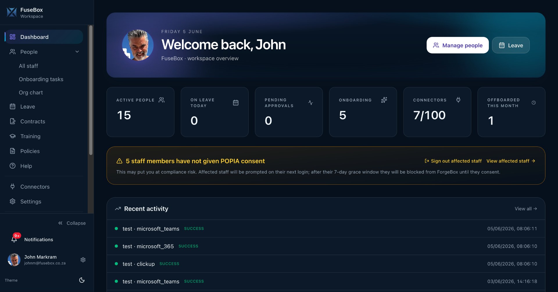 Employee portal preview